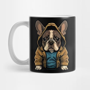 Frenchie Wearing a Hoodie Mug